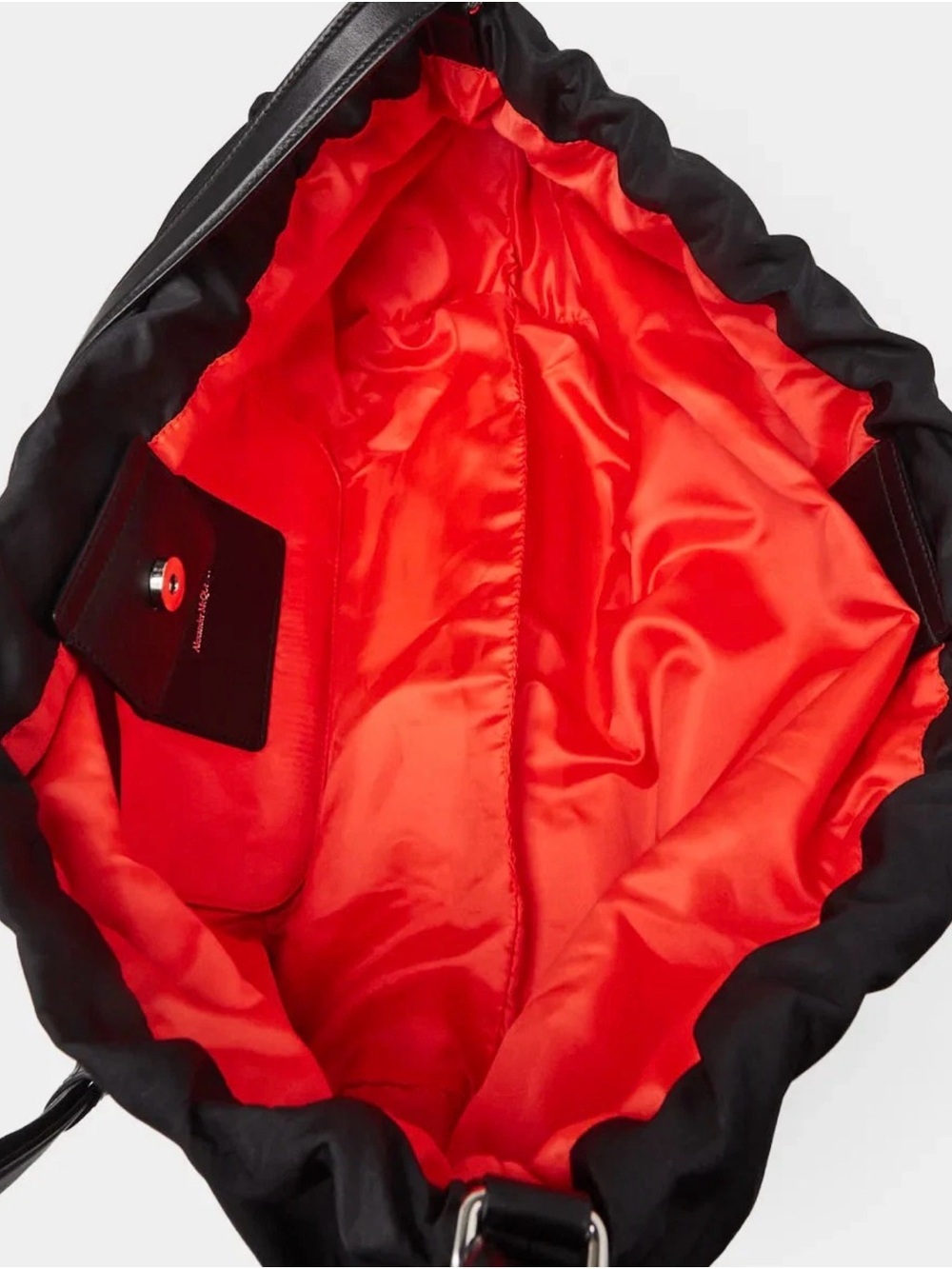 S Alexander McQueen Black Graffiti Logo Drawstring Duffel - Picture 8 of 15
